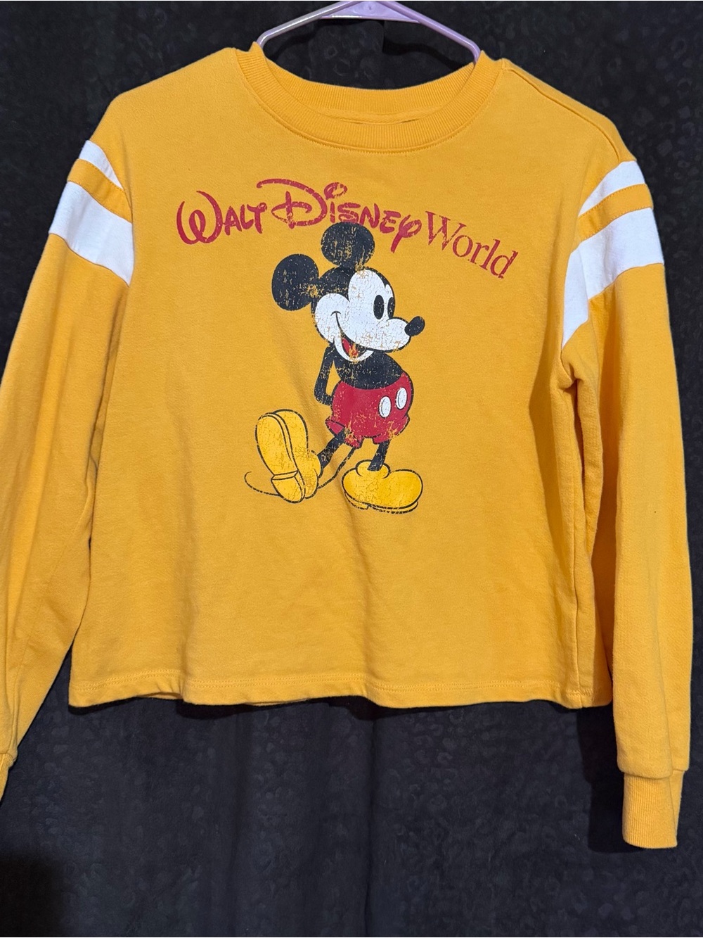 Disney Yellow & White Mickey Graphic Sweatshirt